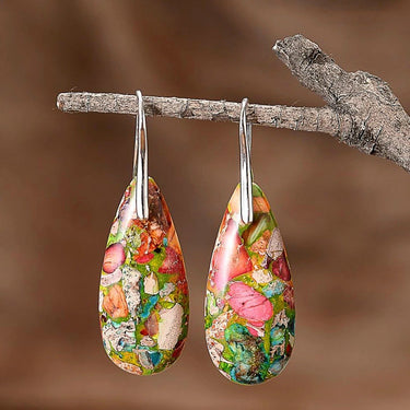 Friends Are Angels Jasper Teardrop Earrings-Your Soul Place